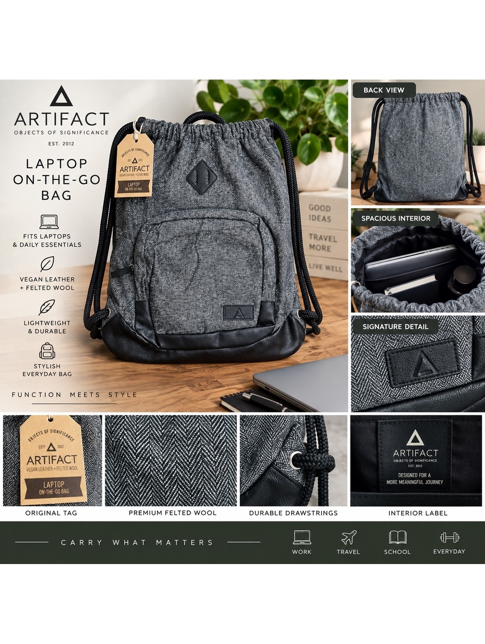 New Stylish Artifact Laptop On-The-Go Bag